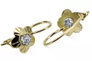 Zircon Or jaune 14 carats Des boucles d'oreilles Style vintage vec028y